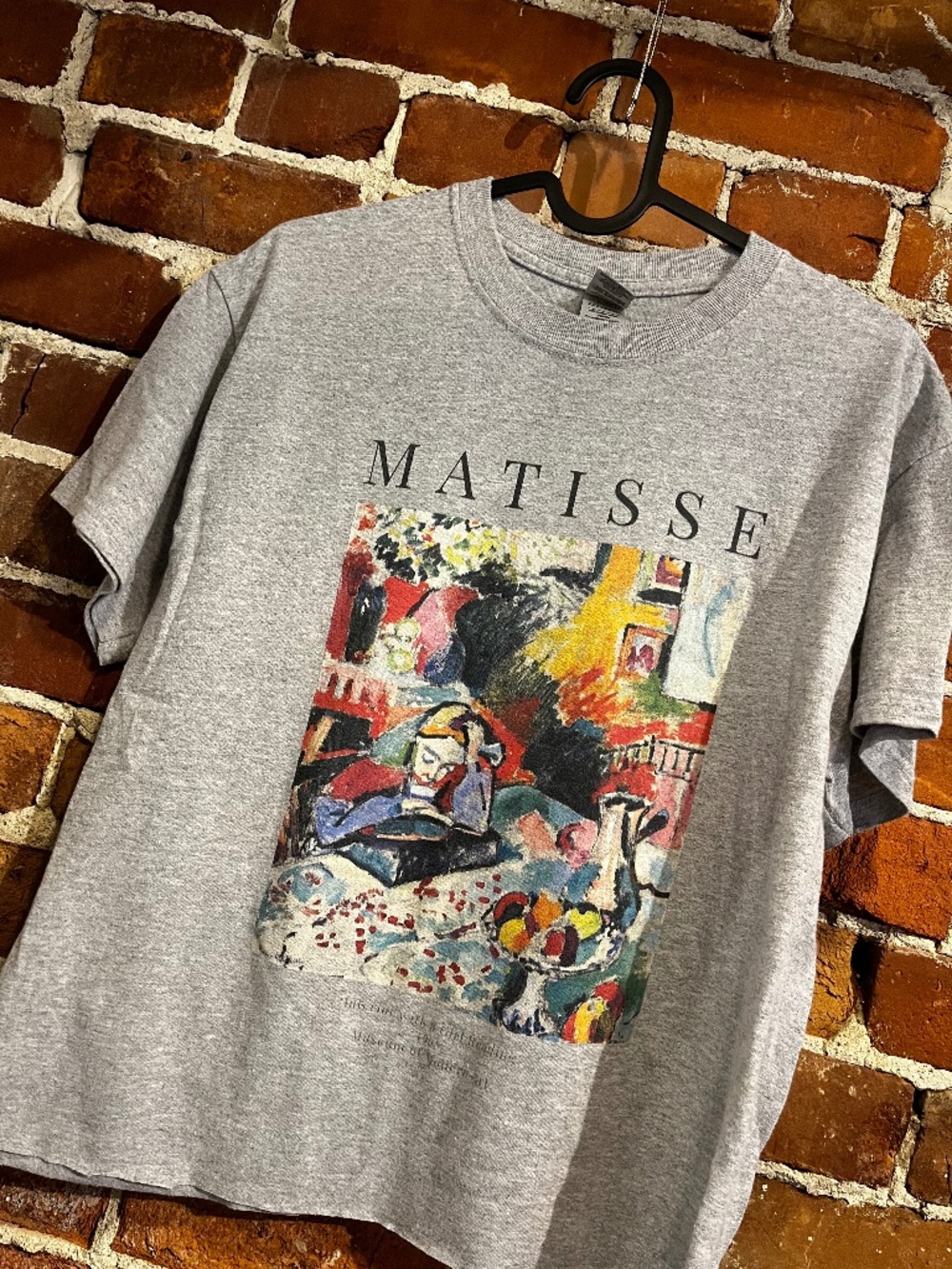 Vintage Matisse MOMA Girl Reading Cropped Graphic Tee Shirt